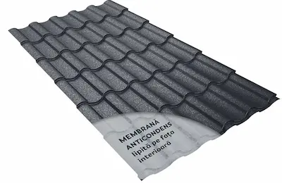 Acoperiș elegant cu țiglă metalică model Regal Smart de la Limoncello Pergola, cu membrană anticondens
